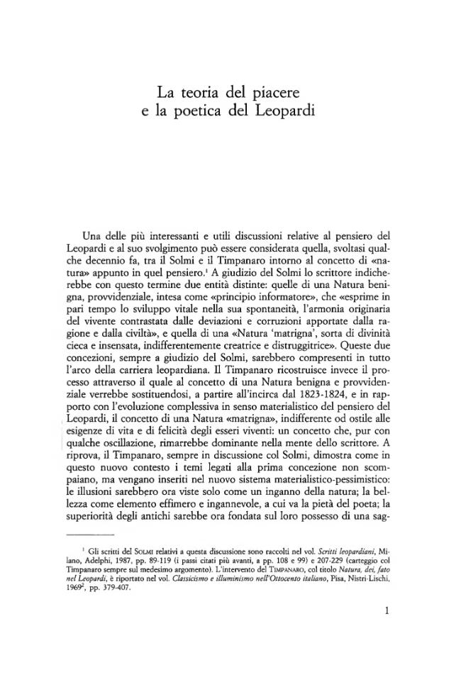 La Teoria Del Piacere Leopardi Testo Pdf