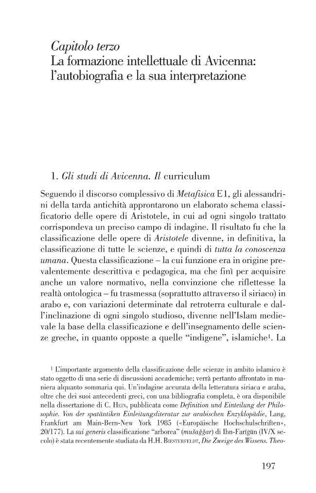 La formazione intellettuale di Avicenna l�autobiografia