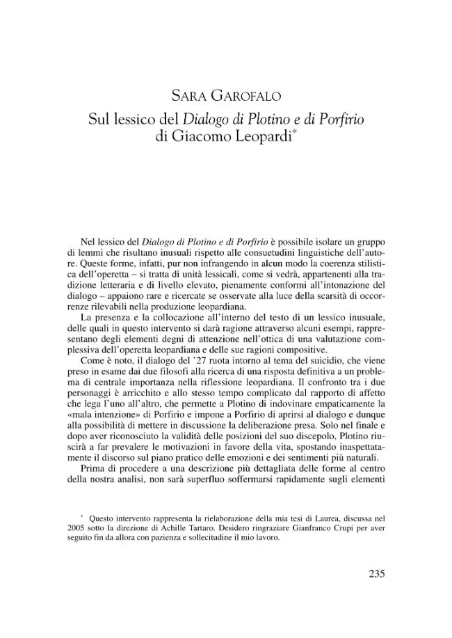 Dialogo Di Plotino E Porfirio Riassunto