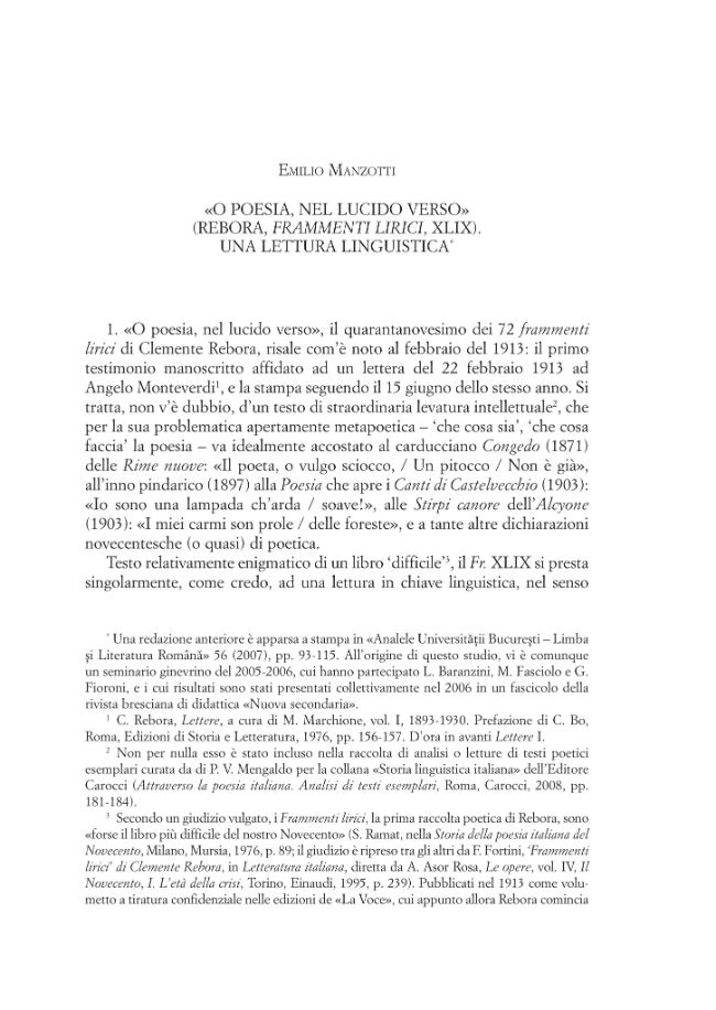 O Poesia Nel Lucido Verso Parafrasi