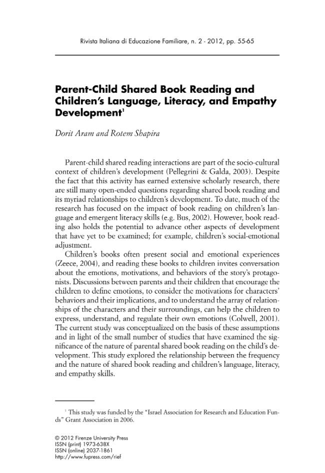 Parent Child Shared Book Reading And Children s Language Literacy And 