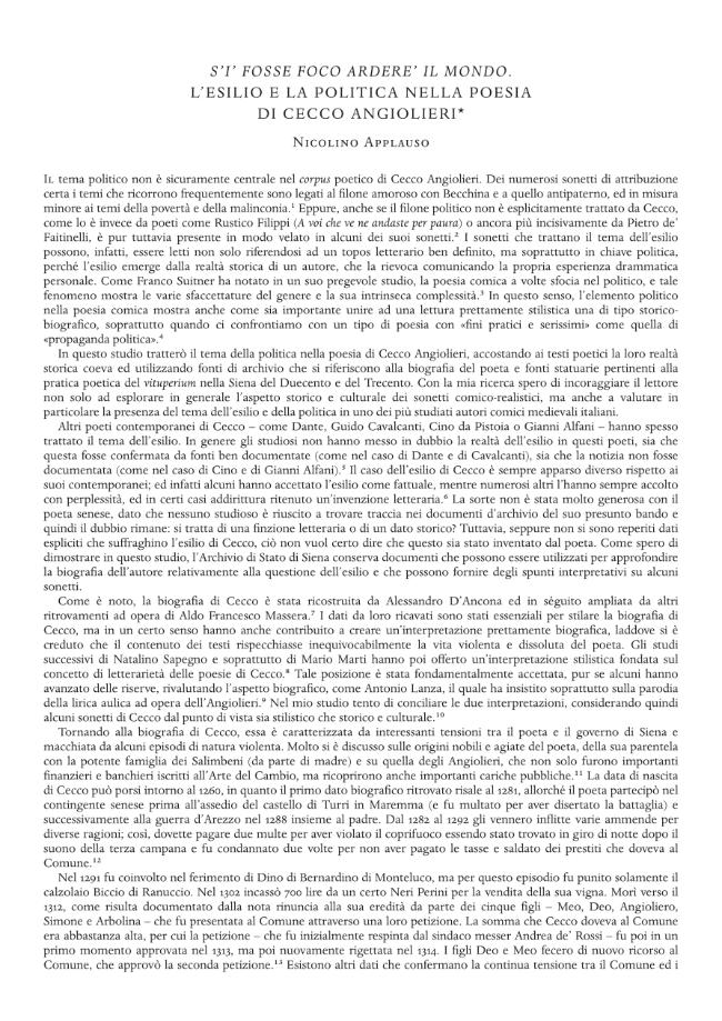 Cecco Angiolieri Si Fossi Foco Pdf